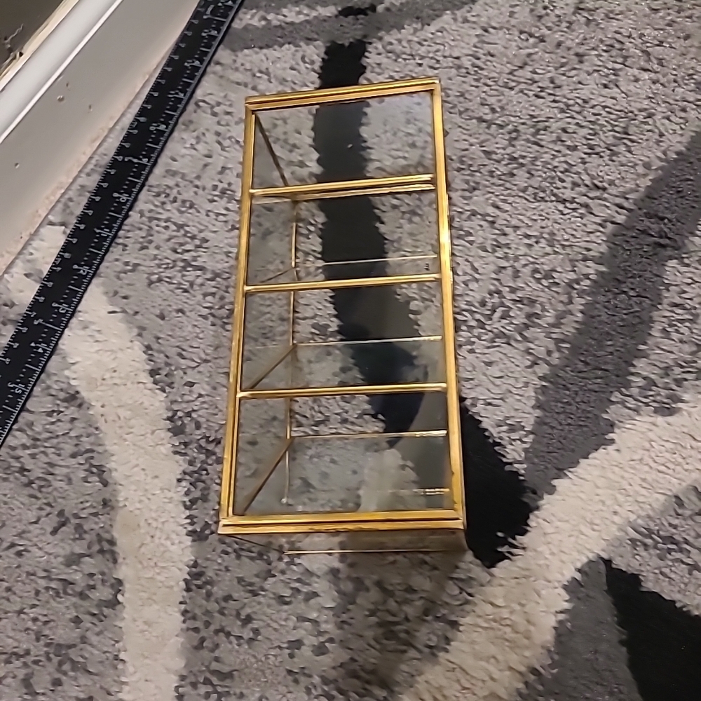 Hipiwe Vintage Gold Metal Desk Organizer - Glass Make up Brushes lipstick Hol... - Picture 7 of 12